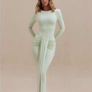 Mint Green Long Sleeve Skirt set